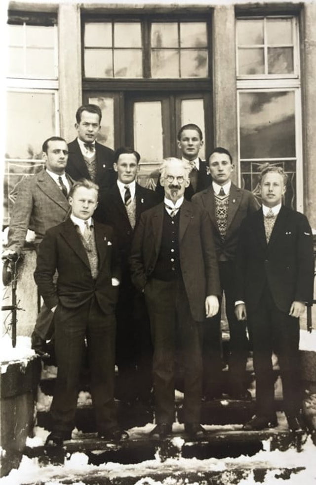 Hans Tanner (zweiter von rechts), Malermeisterschule Chur